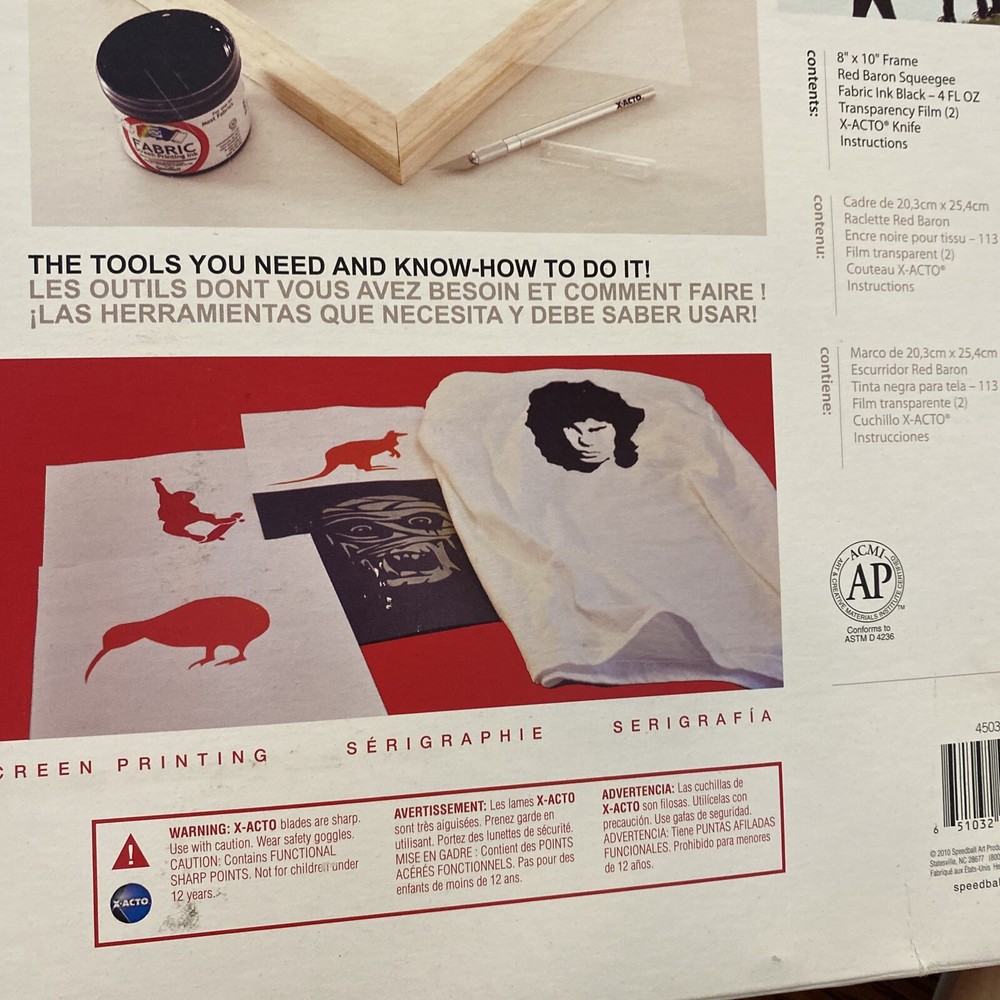 Speedball Basic Fabric Screen Printing Super Value Kit New