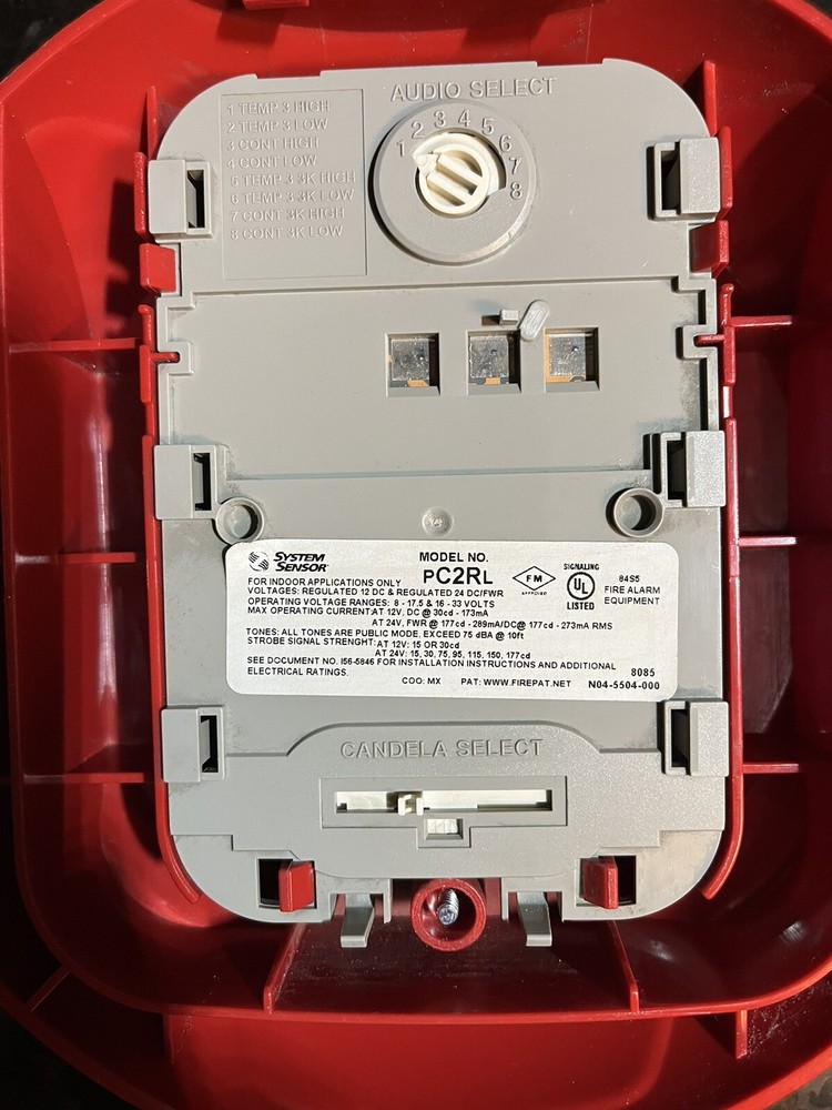 System Sensor PC2RL 2-Wire Ceiling Mountable Horn Strobe - Red