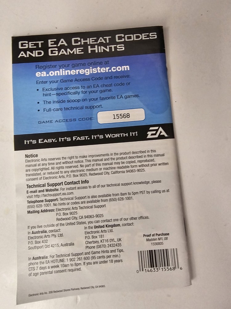 xbox 360 madden 08 manual only