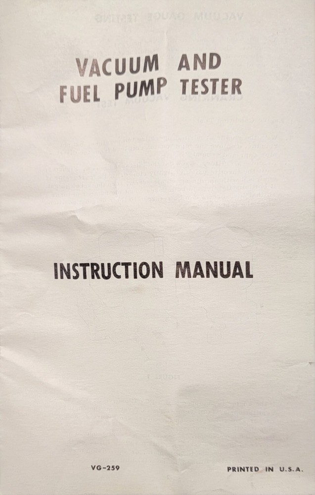 Vintage ICS DELUXE AUTO ENGINE ANALYZER Instructions