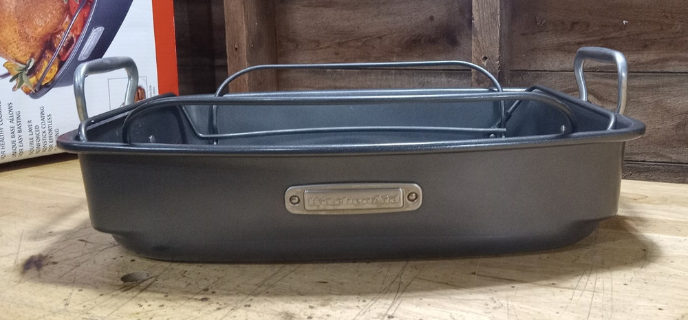Kitchen Aid Roaster w/ Fold-Down Rack, Nonstick 17 1/2 " x 14"