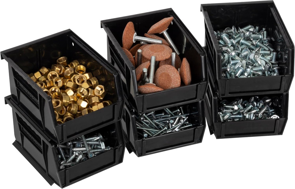 30210 Akrobins Plastic Storage Bins, Space-Saving Stackable Bins for Garage, Pan