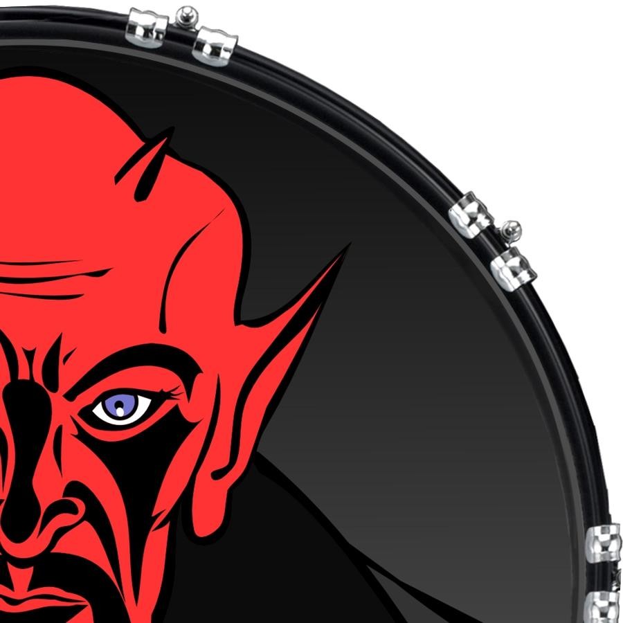22" Custom Bass Kick Drum Front Head Graphic Graphical Demon Wants You