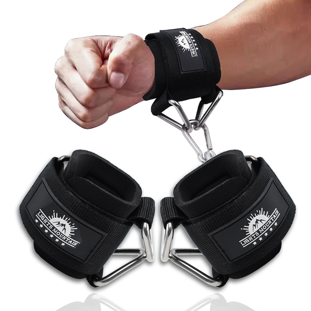 Wrist Cuffs for Cable Machines – Padded & Adjustable Straps for Lateral Raise...