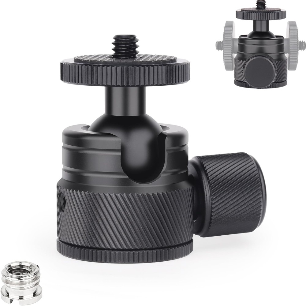 Mini Ball Head-INNOREL C19 Mount Tripod Head-CNC Metal Low Profile C19, Black