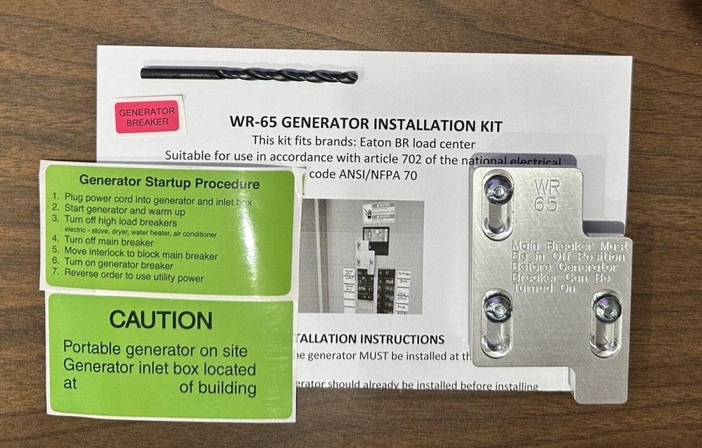 Generator interlock WR65