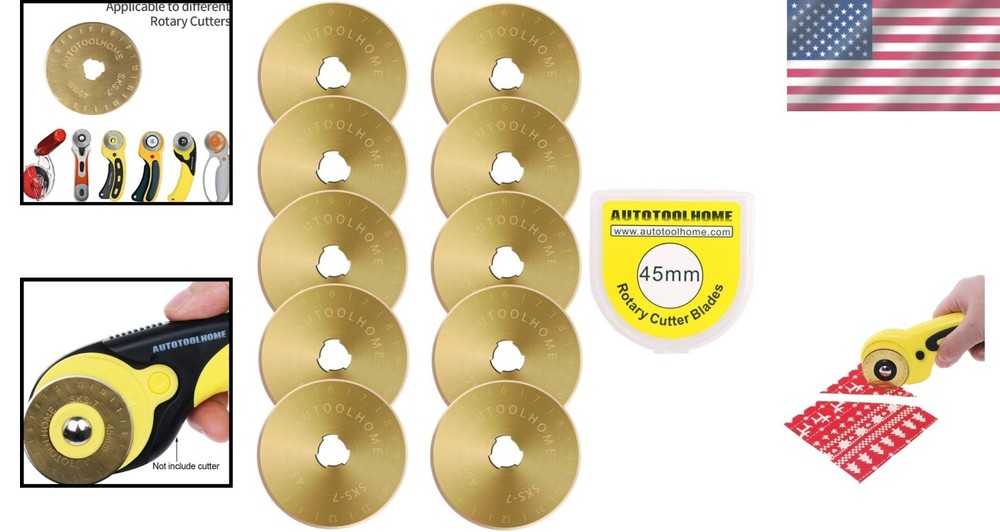 Ultra Sharp 45mm Replacement Blades - 10 Pack for Quilting & Scrapbooking