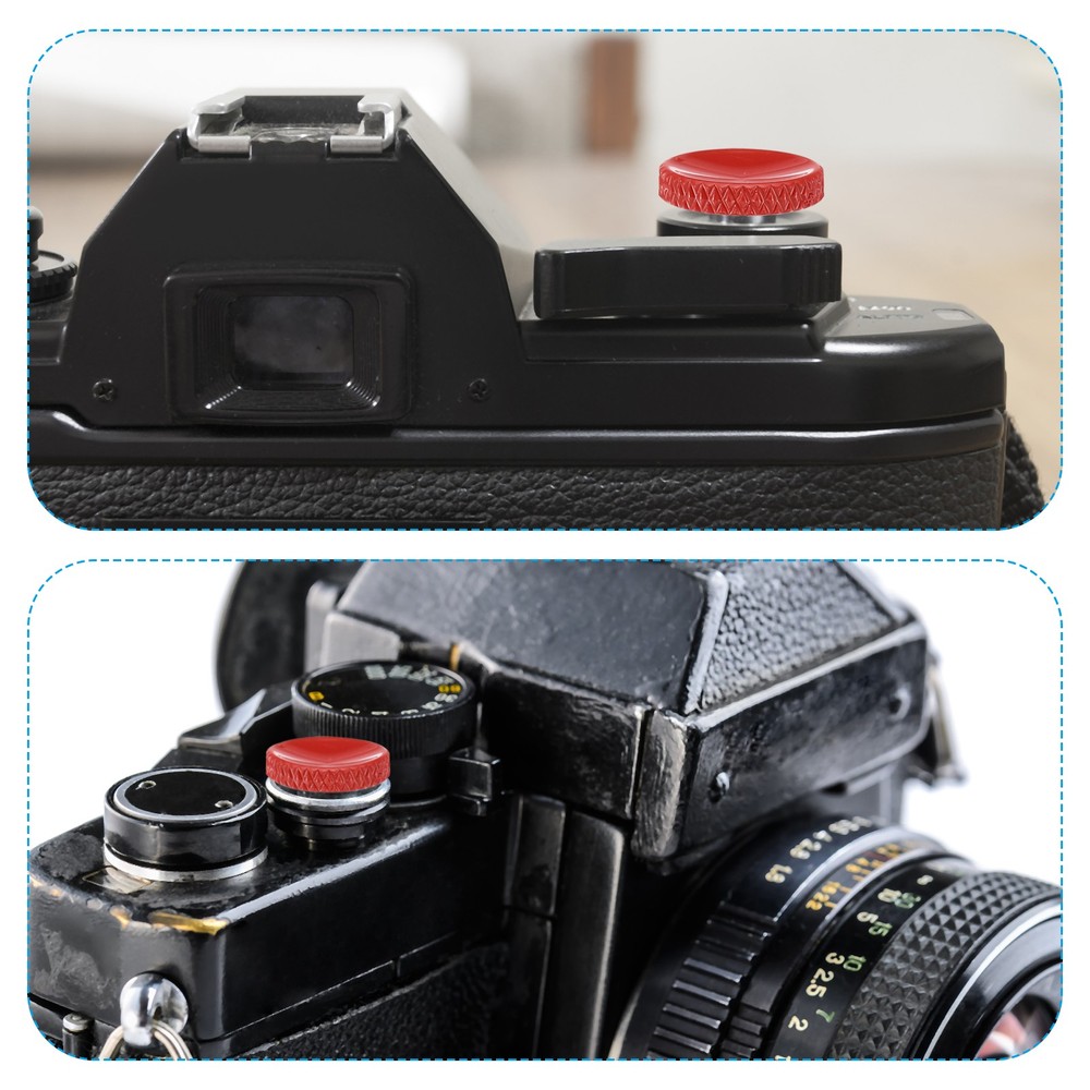 3 Pcs Red Matte Golden Black Camera Shutter Button Pure Copper Button for Camera