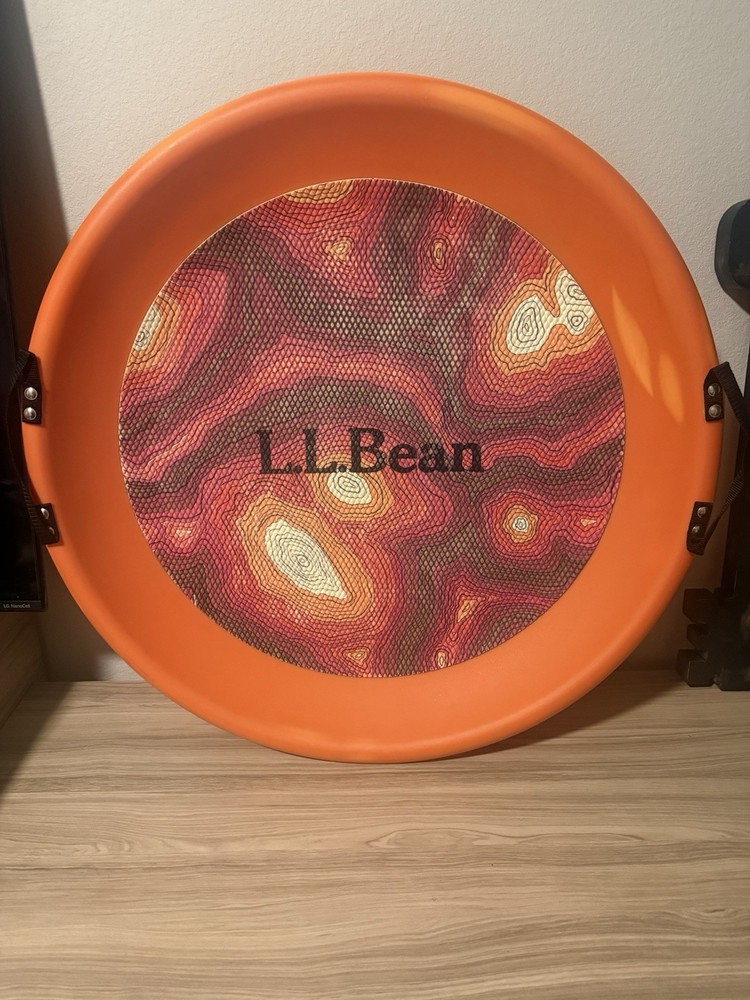 LL Bean Snow Saucer Sled Pair Orange/Black