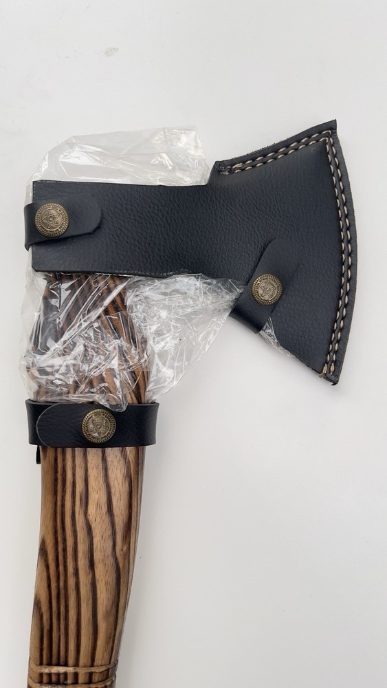Snake Skull Warrior Bushcraft Axe Wood Burnt Handle