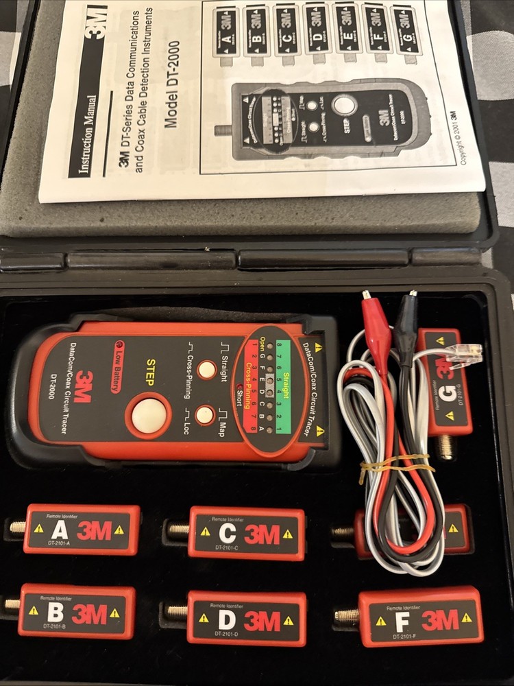 3M DT-2000 Cable Tester Kit w/ Remotes A-E Datacom Coax Circuit Tracer
