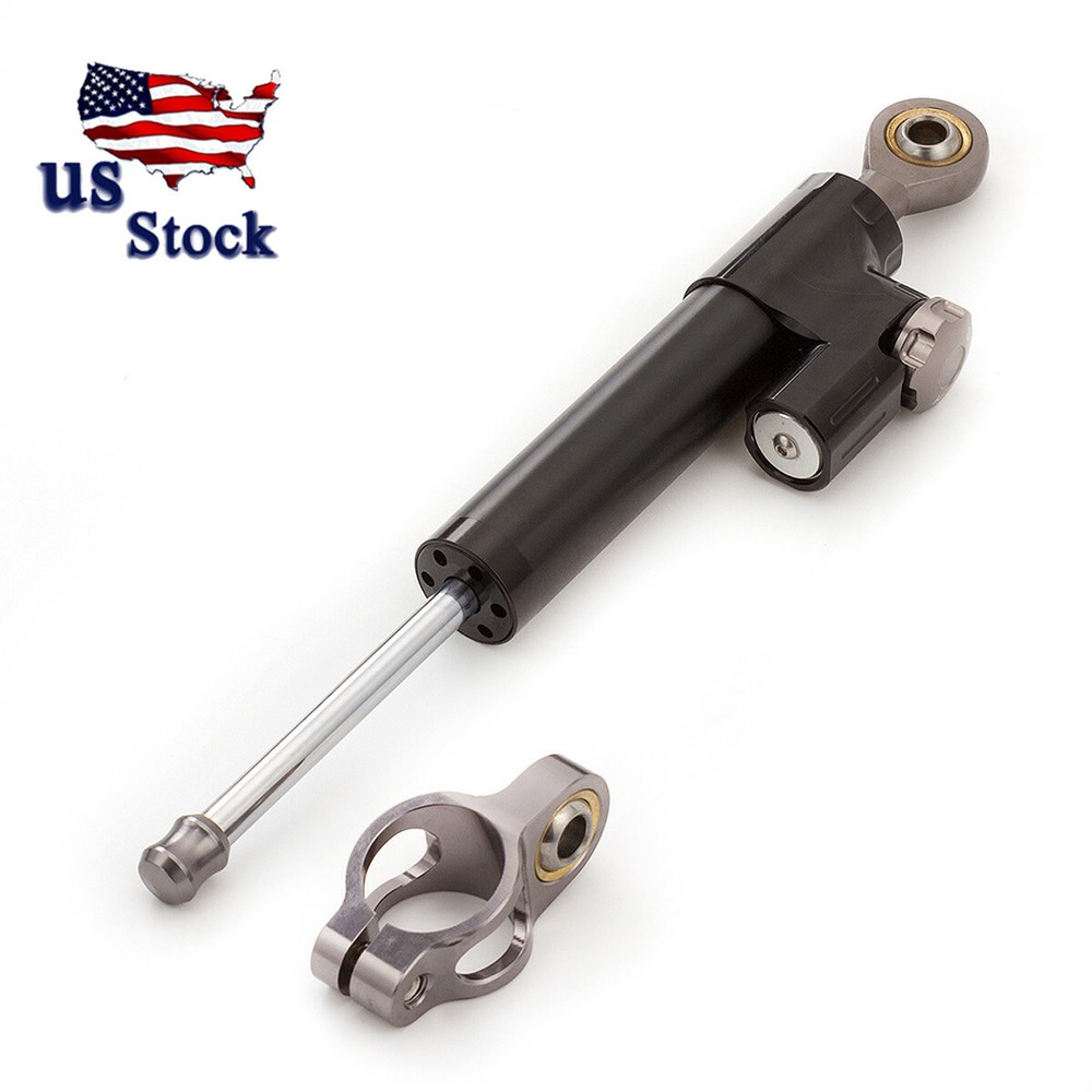 CNC Black&Grey Motorcycle Steering Damper Stabilizer Adjustable Aluminum Control