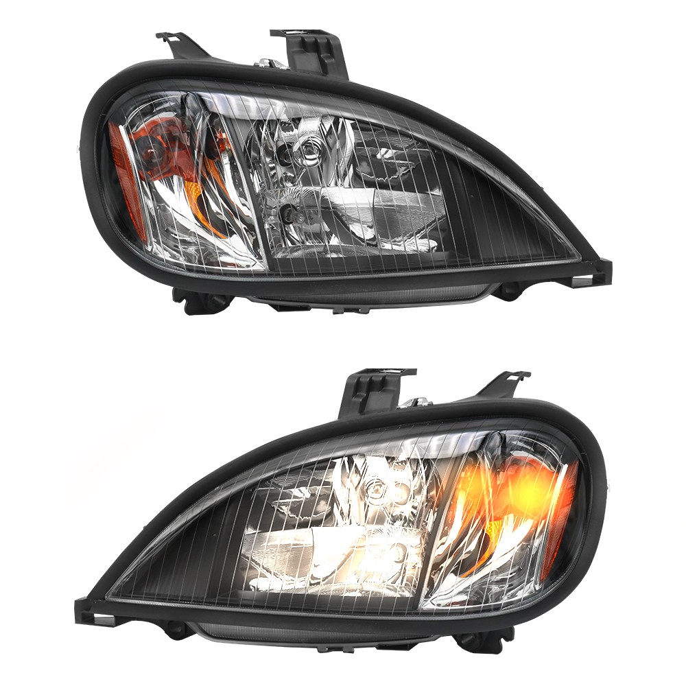 Headlight Assembly Pair for Freightliner Columbia 2004-2017 Black