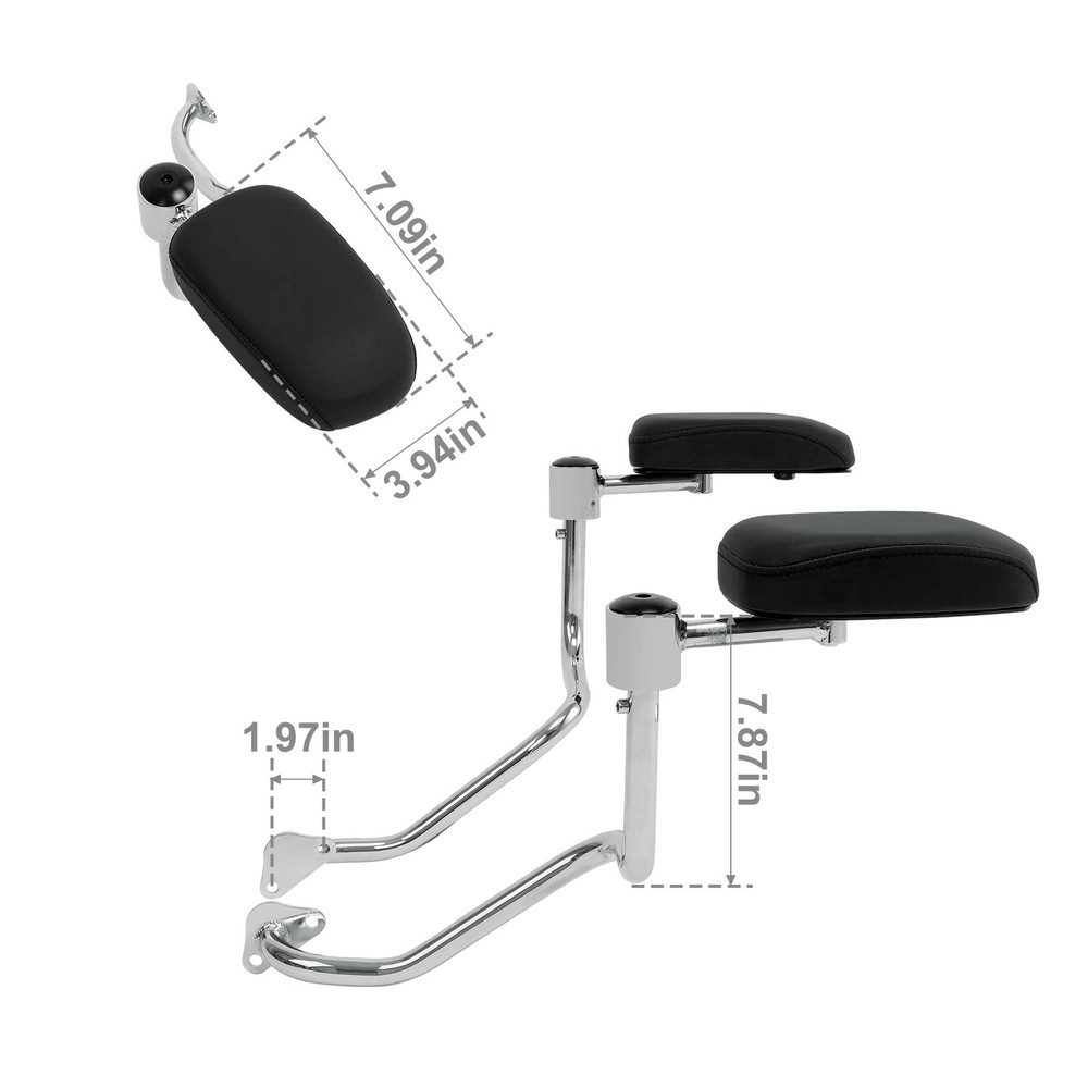 Passenger Armrest for Chieftain Roadmaster Springfield Challenger Black Chrome