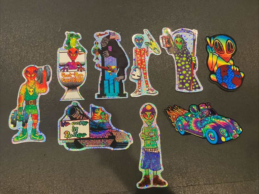 Vintage 1998 Alien Sticker Lot