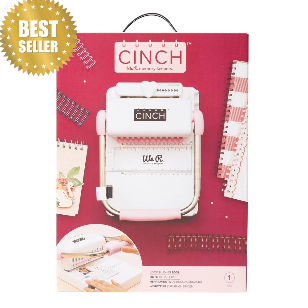 , Cinch Book Binding Machine 2, Pink/White, Easy to Use Design with Slide Ruler,