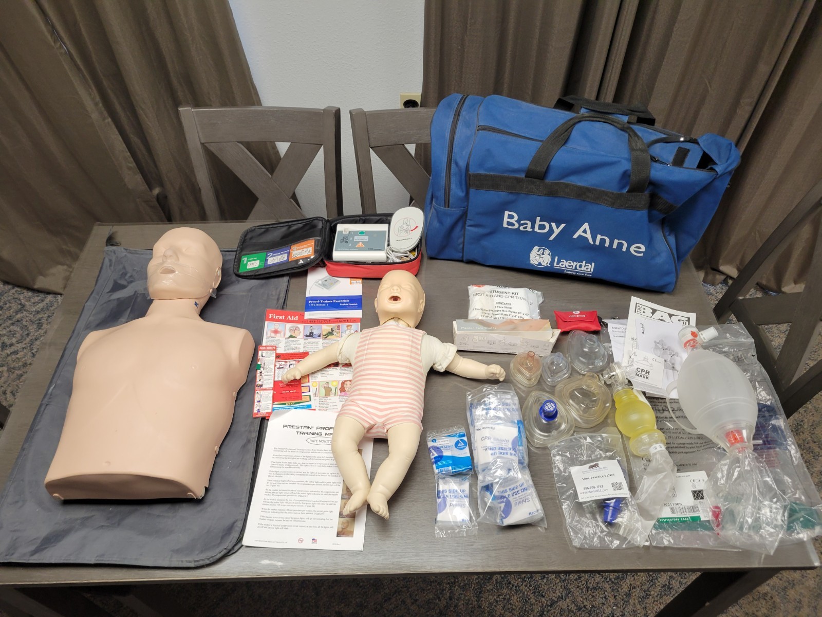 Huge Lot Of Prestan Adult Baby Anne CPR Manikin Kit Trainer Bundle With Extras