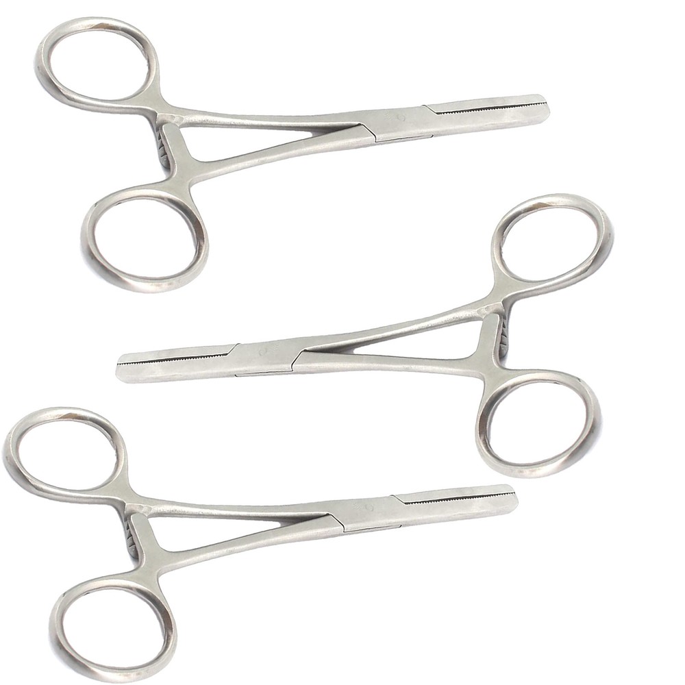 3 FERGUSON ANGIOTRIBE Forceps 7.5" Straight Surgical Veterinary instruments