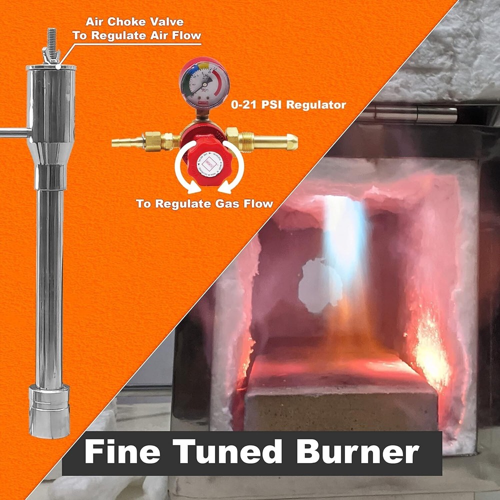 Portable Propane Forge - Triple Burner with One Side Door - 2600F - Rectangle