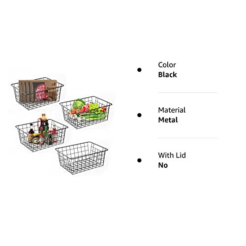 Pantry Baskets Pantry Organization And Storage 4 Pack Large Wire Baskets For Org