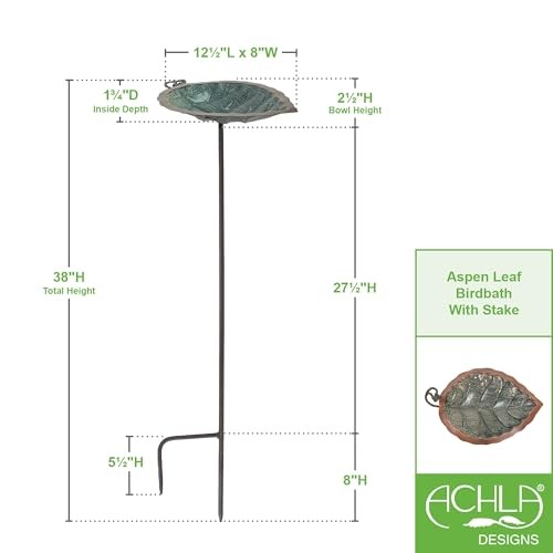 Aspen Leaf Birdbath- Stake