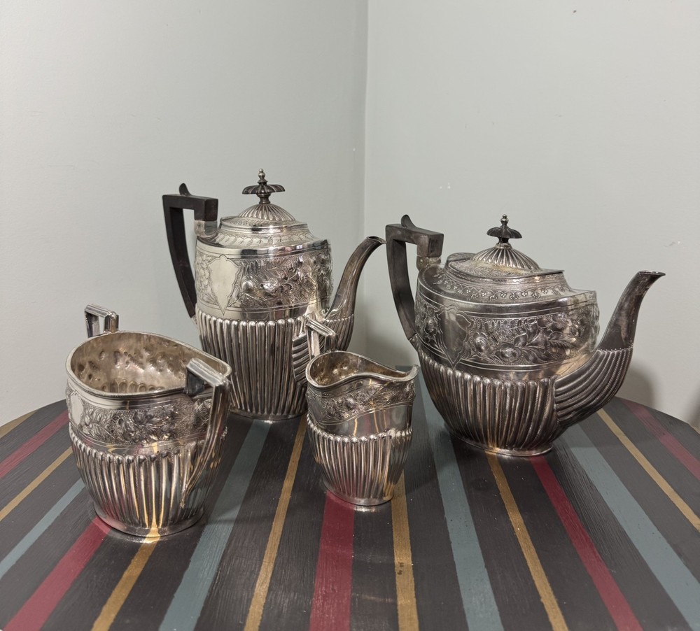 Walker & Hall Sheffield EPNS Silver Plate 4pc Tea Set c.1900–1930