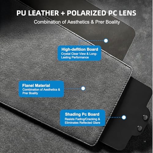 Car Sun Visor Extender - Anti Glare Polarized Sunshield, Adjustable Clip-On