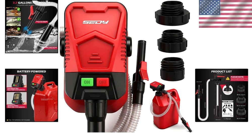 Automatic Fuel Transfer Pump with Auto-Stop Sensor3.2 GPM, Battery Operated G...