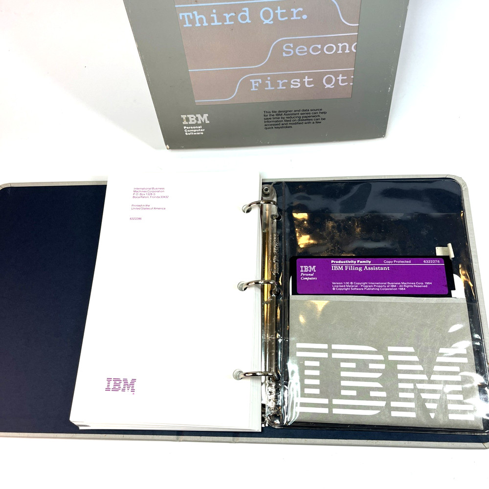 1984 IBM Filing Assistant, Productivity, Writing Version 1.01 Floppy Disk