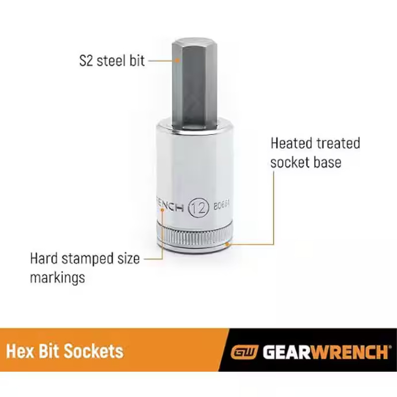 1/2 In. Drive 19 Mm Hex Bit Socket