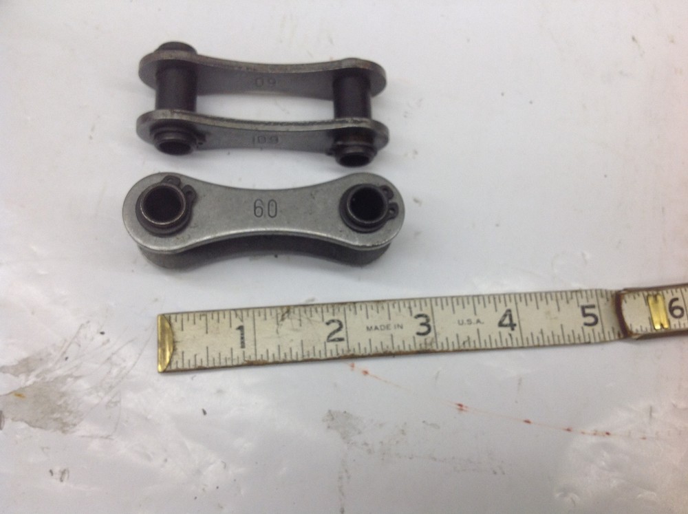 (2) #60 Roller Chain Connection Connector Link Piece. VIEW PHOTOS CLOSELY