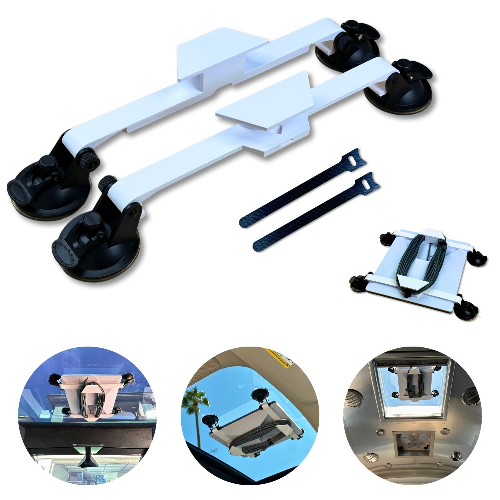 Suction Cup Mount with Cable Caddy for Starlink Mini – Ideal for Cars, RV, Boat