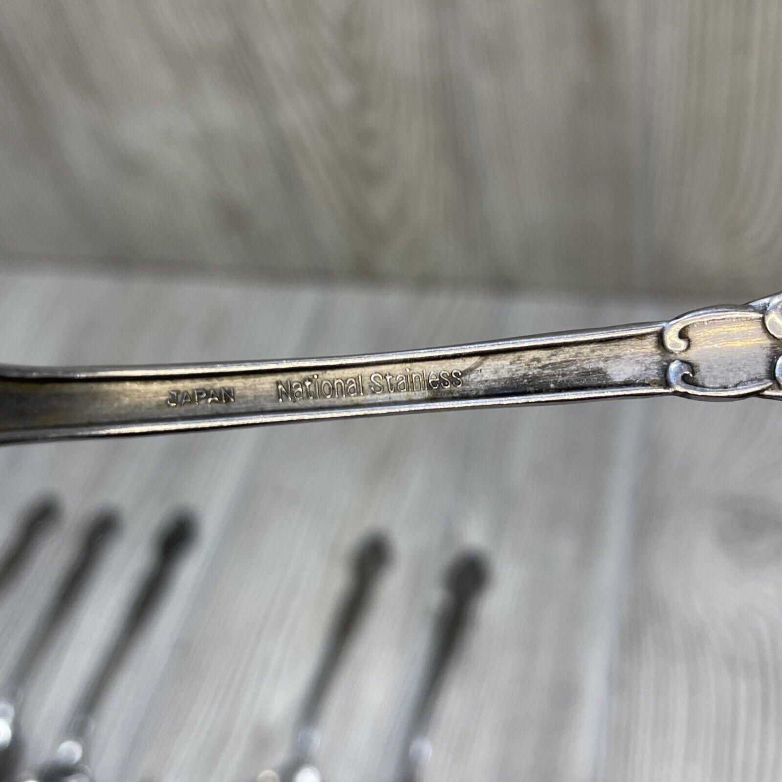 VTG National Stainless Steel Spoon Set Lot of 6 Silverware Made in Japan
