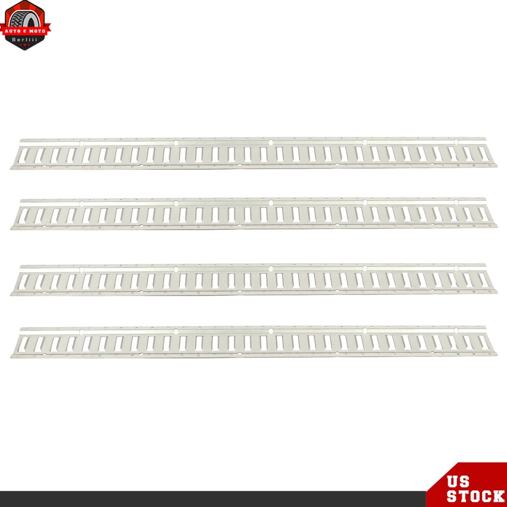 Carbon Steel 4pc Durable E Track Tie Down Rail Kit Silver Galvanized Replacement