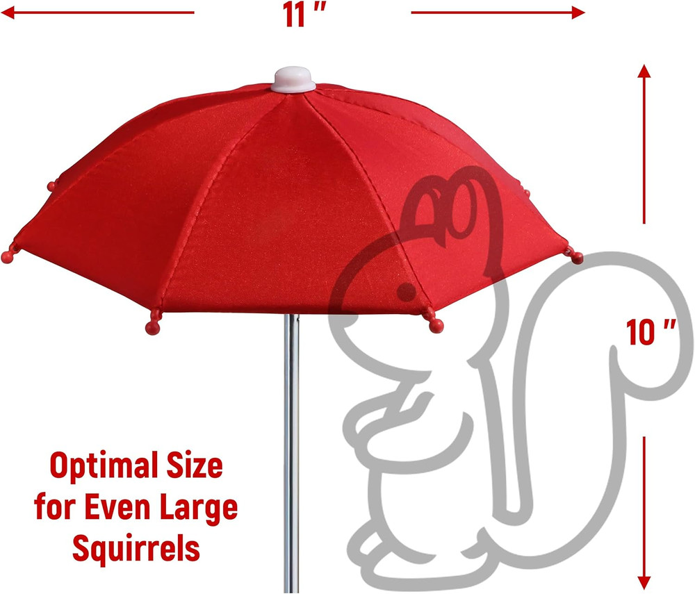Replacement Mini Umbrella for COZYNUT Squirrel Feeder Picnic Table (Red)