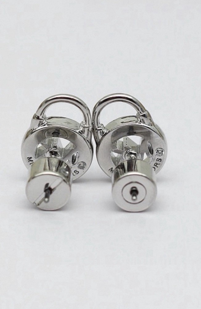 MK Stud Earrings Silver Tone New