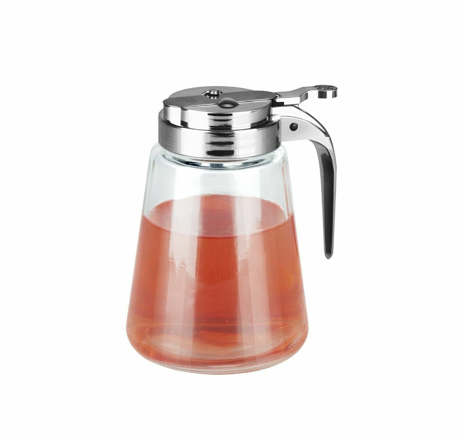 12 Oz Glass Syrup Dispenser Honey Maple Jar Dressing Creamer Sugar Clear Glass