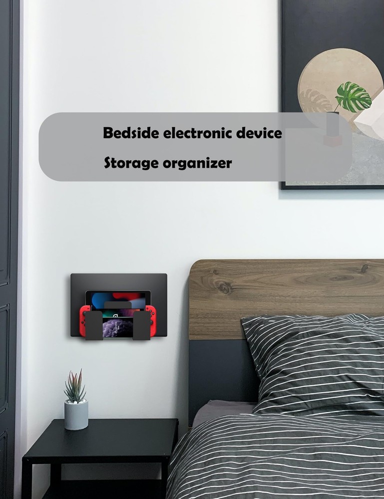 Bedside Wall Shelf Organizer for Electronics Multifunctional Small Bedside Sh...