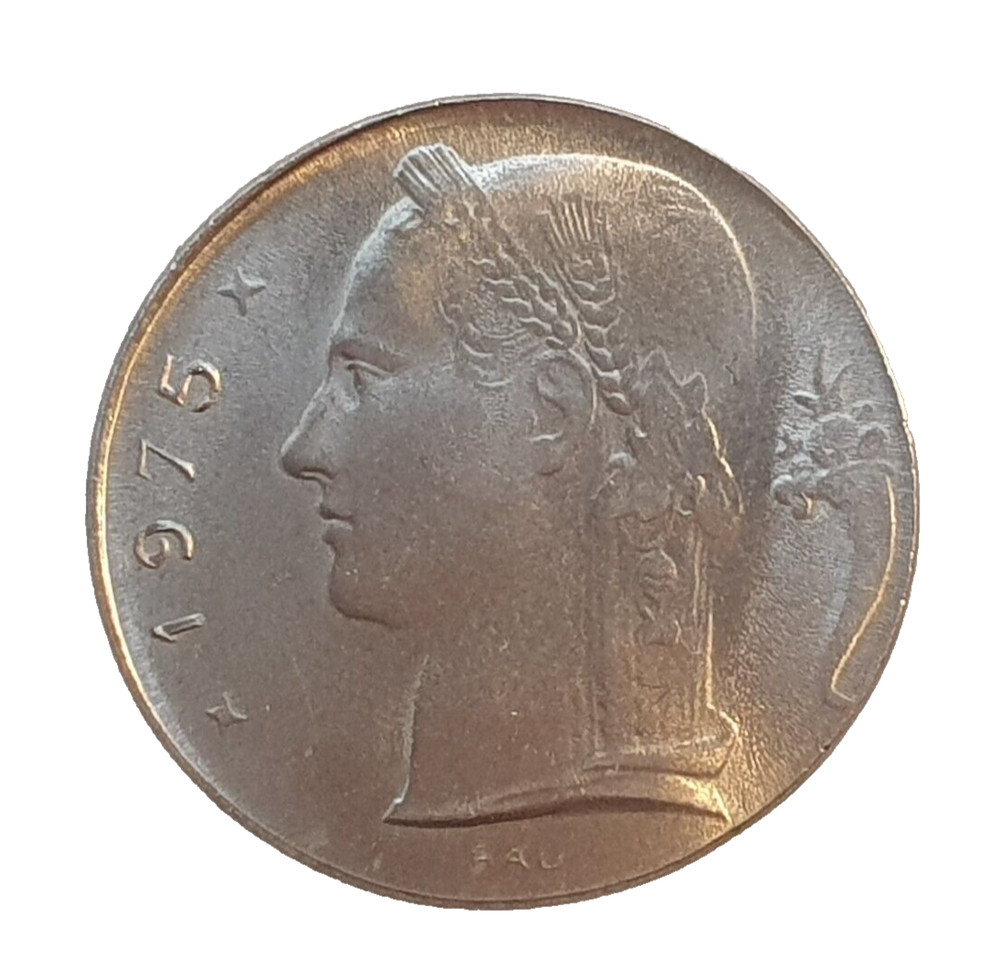 Belgium Error Struck 5 Franc 1975, 23mm, UNC!!!