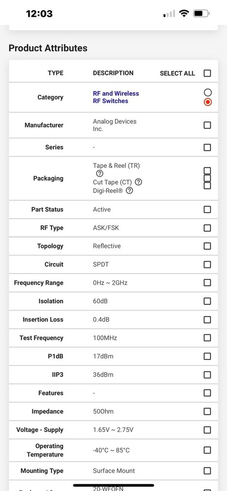 ADG936BCPZ-RL7 (10 PCs) ANALOG DEVICES
