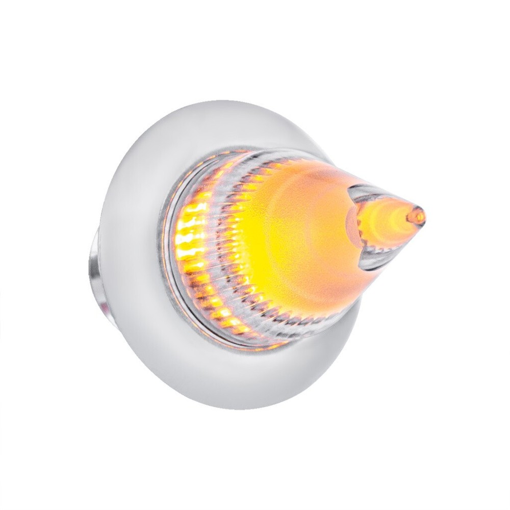 Amber LED / Clear Lens Dual Function Mini Spike Light SS Bezel Clearance/Marker