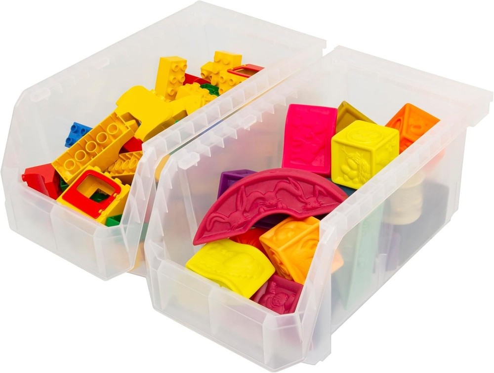 ReadySpace Large Plastic Storage Bins, Stackable Organizer Containers for Clo...