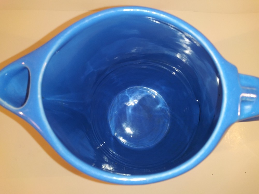 Bright Blue Art Pottery Stoneware Pitcher