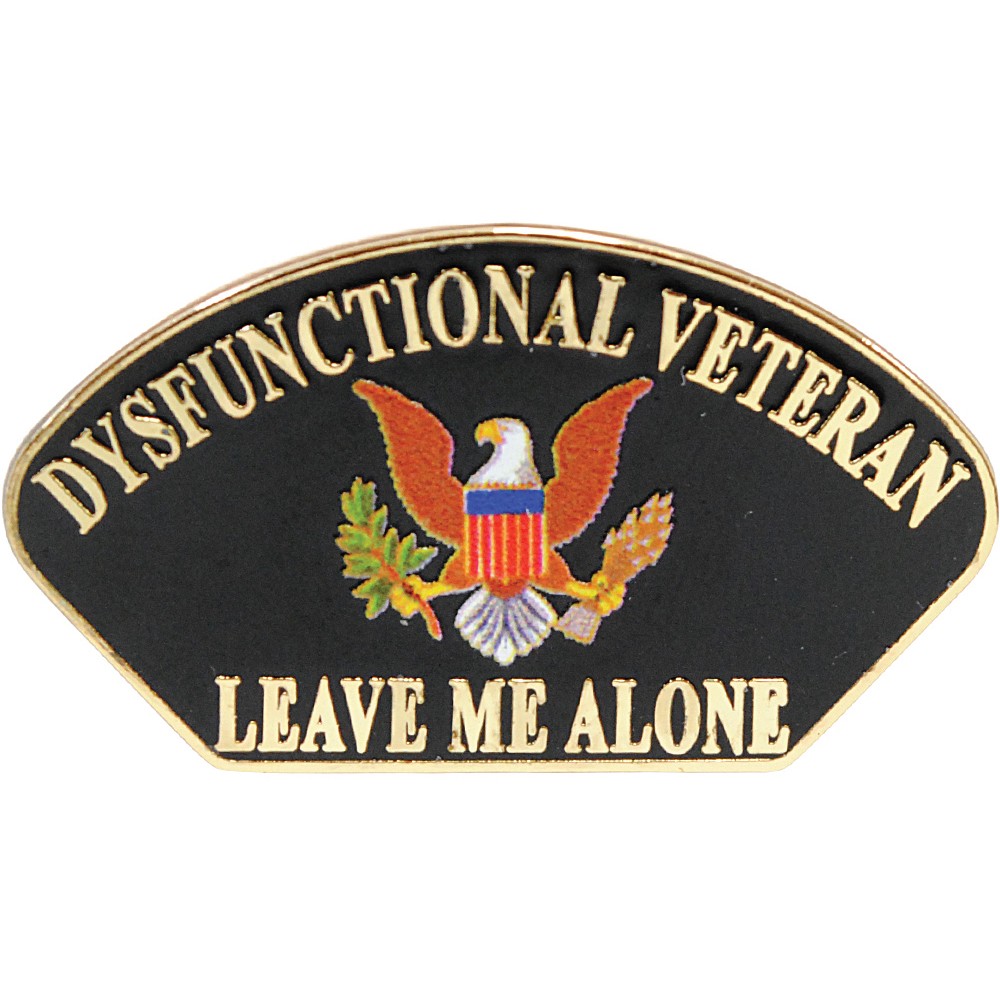 Dysfunctional Veteran Lapel Pin Eagle Emblems (P12322)