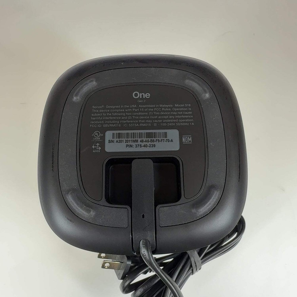 Sonos One Gen 2 Smart Speaker Black S18
