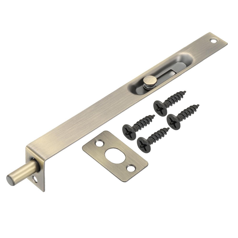 8"x0.87" Flush Bolt Door Concealed Slide Lock Latch Bronze