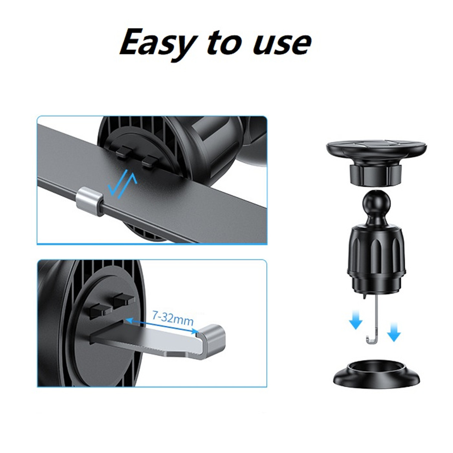 360° Rotation Strong Magnetic Mag Safe Air Vent Car Mount Dashboard Phone Holder