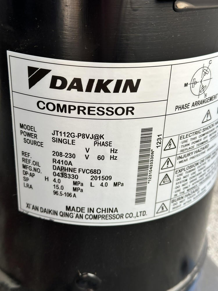 HVAC 60000btu Daikin Scroll Compressor for Home Air Conditioner Mini Split 5ton