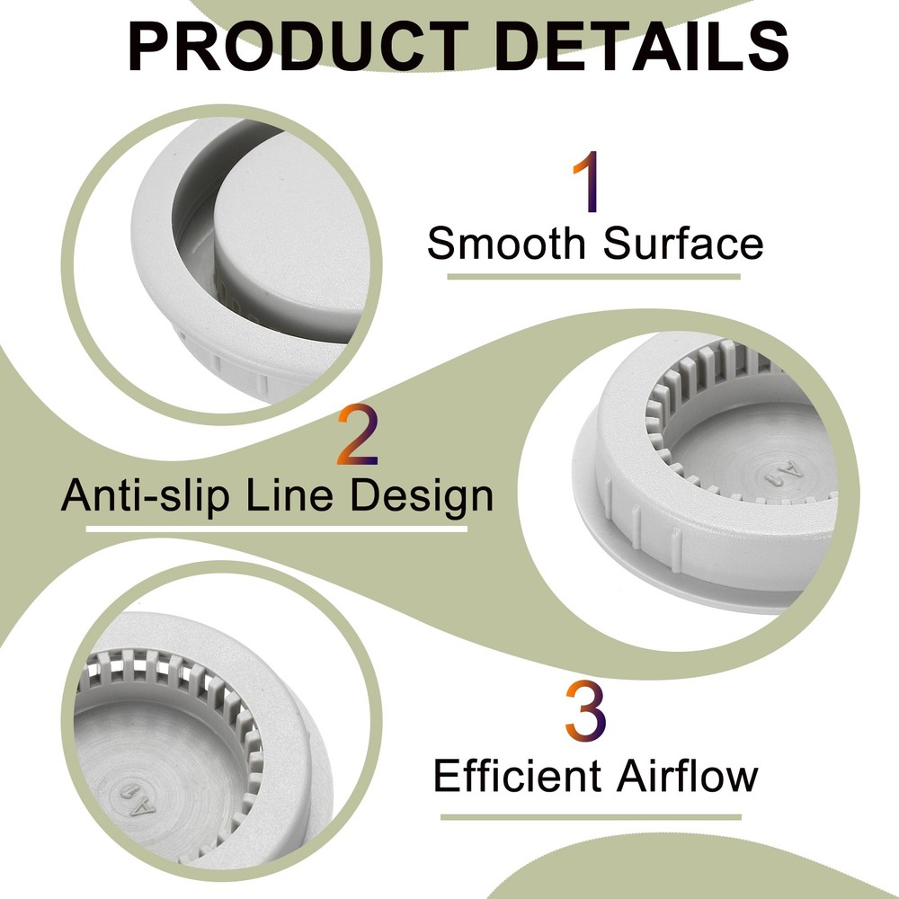 4 pcs round oven cover 50mm/2" for ceiling grey