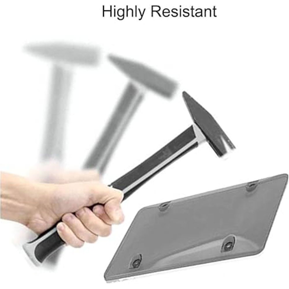 2X Unbreakable License Plate Decors Auto Tag Trim Protector Front Rear Black